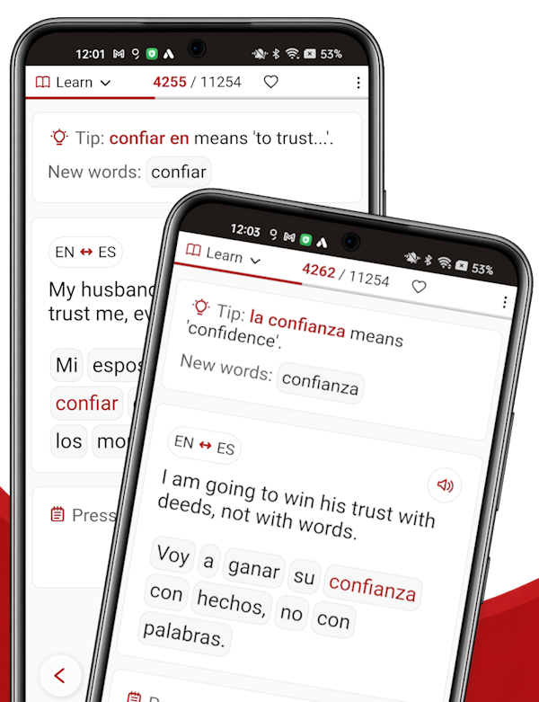 Fastlingo showing gradual sentence-by-sentence progress